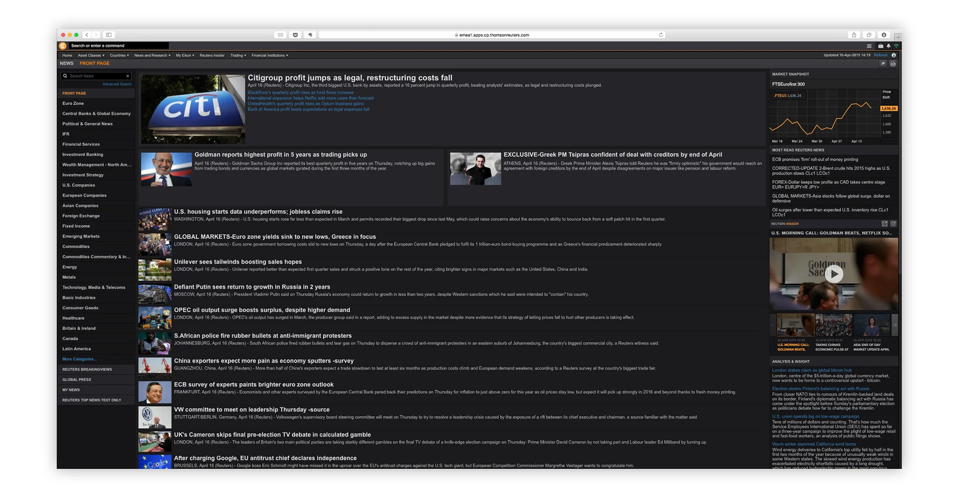 The original Top News design