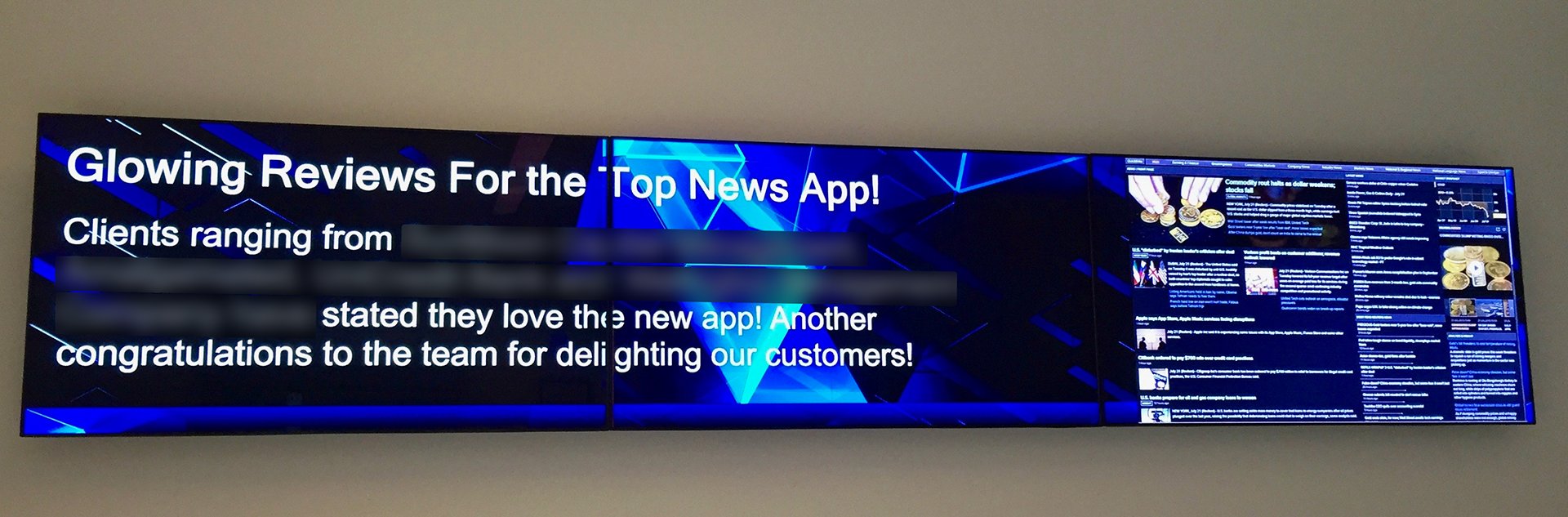 Top News featured on Thomson Reuters display