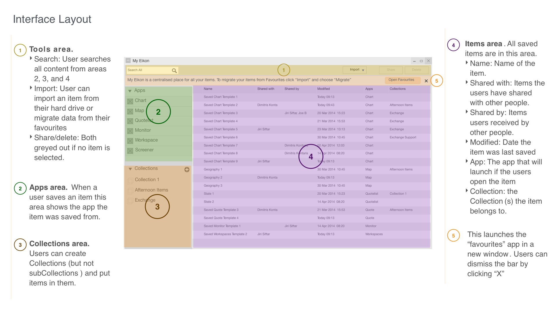My Files wireframe structure
